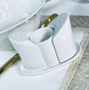 Набор солонок 3пр. на подставке RESTO в под.уп.(х48)Фарфор 118-131 &mdash; Posudio