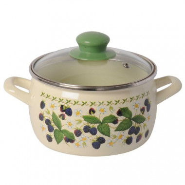 Кастрюля 7,9л. глуб.стекл.крышк.&quot;Ежевика Эксклюзив&quot; — Posudio