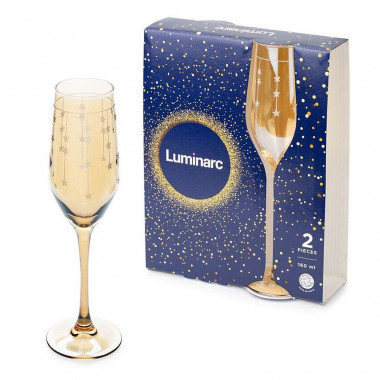 Набор бокалов д/шампанского Золотой мед и звезды СЕЛЕСТ 160мл 2шт — Posudio