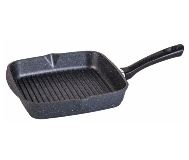 Сковорода-гриль квадр. 26*26см.Гранит c несъемной ручкой фото 1 — Posudio