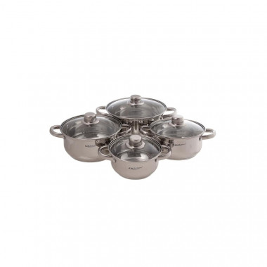 Набор кастрюль 8пр. (1,6+2,2+3,2+4,2л) Гретта, КТ04-С &mdash; Posudio