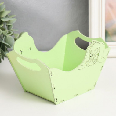 Корзина-шкатулка Пасхальная &quot;Яйцо&quot; 15,6х11х10,5 см, салатовый — Posudio