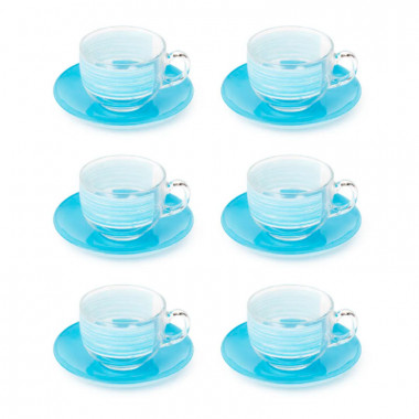 Чайный набор  БРАШМАНИЯ ЛАЙТ БЛЮ 12пр. 220мл. — Posudio