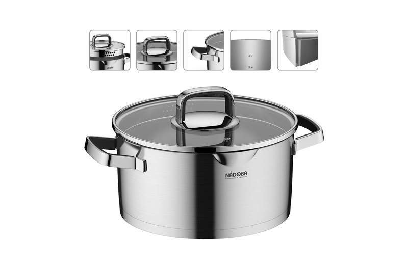 Кастрюля со стеклянной крышкой, 18 см/2,3 л, Nadoba DONA, NAD726113 фото 1 — Posudio