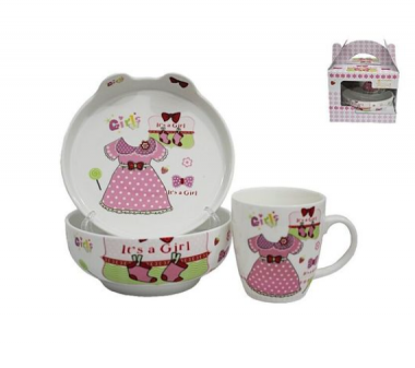 Набор детский из 3 предметов в под.уп.(х16)Фарфор 105-045 — Posudio