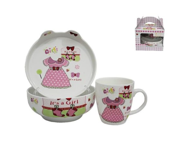 Набор детский из 3 предметов в под.уп.(х16)Фарфор 105-045 фото 1 — Posudio