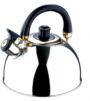 Чайник 3л нжс свист.зол.крышк.черн.ручк (Wellberg), 9459WB &mdash; Posudio