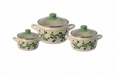 Набор посуды 6пр.(каст.2,4л.+3,3л.+5,7л.)&quot;Ежевика Эксклюзив&quot; — Posudio