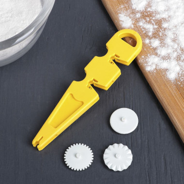 Валик для нарезания и тиснения теста&quot;Помощник&quot; 3 насадки — Posudio