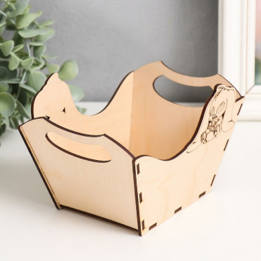 Корзина-шкатулка Пасхальная &quot;Яйцо&quot; 15,6х11х10,5 см, натуральный — Posudio