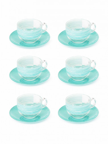 Чайный набор  БРАШМАНИЯ ТЮРКУАЗ 12пр. 220мл. — Posudio