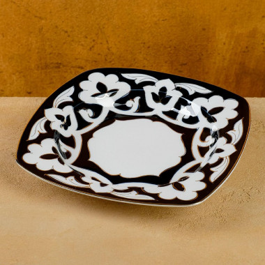 Тарелка квадратная Пахта в золоте 21,5см — Posudio