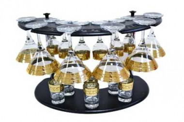 Набор с барной стойкой 19пр. &quot;Версаче&quot; (Гусь Хрусталь) — Posudio