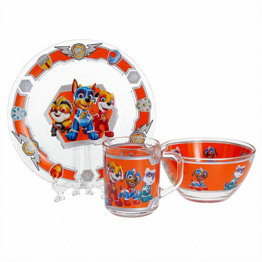 Набор посуды детский  "Щенячий патруль" (стекло) &mdash; Posudio