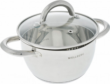 Кастрюля 3.2л 20см стекл. крышк. "Crafty" Wellberg, 1923WB/4 &mdash; Posudio