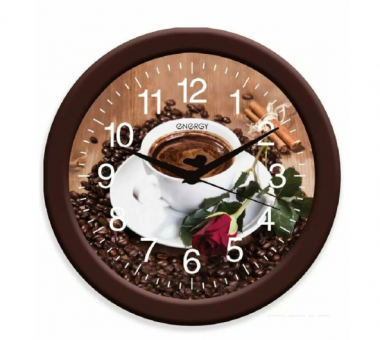 Часы настенные кварцевые ENERGY  модель ЕС-101 кофе &mdash; Posudio