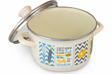 Кастрюля 5,0л. глуб.стекл.крышк.&quot;Кантри Новум&quot; — Posudio