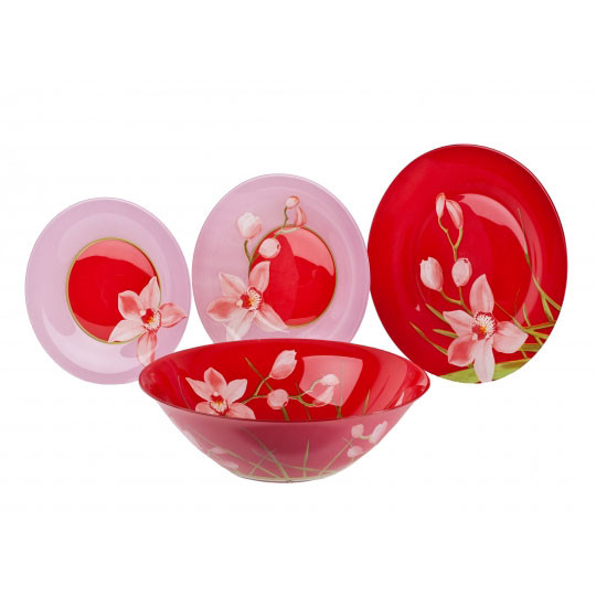 Столовый сервиз 19 предметов Luminarc Red Orchis G0663 фото 1 — Posudio