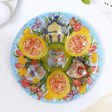 Стеклянная подставка «Кролики», на 6 яиц — Posudio