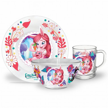 Набор посуды детский  "Энчантималс" зайчик &mdash; Posudio