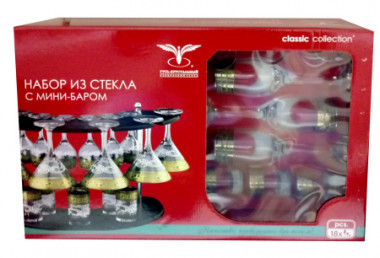 Набор с барной стойкой 19пр. &quot;Версаче&quot; (Гусь Хрусталь) — Posudio