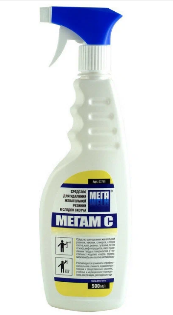 МЕГАМ С ср-во для удаления жев. резинки и следов скотча 500мл/12 &mdash; Posudio