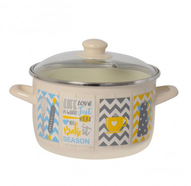 Кастрюля 6,75л. глуб.стекл.крышк.&quot;Кантри Классическая посуда&quot; — Posudio