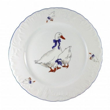 Тарелка мелкая 25см Cmielow Rococo Гуси 0031190 E280 &mdash; Posudio