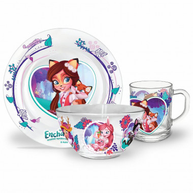 Набор посуды детский  "Энчантималс" лисенок &mdash; Posudio