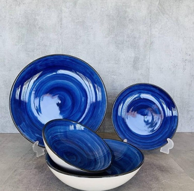 Салатник 160 Соната декор 0.3.4(черный, синий) &mdash; Posudio