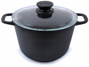 Кастрюля 4л чуг. стекл.крышк. (БИОЛ), 0204С — Posudio