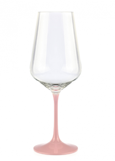 Сандра бокал д/вина 450мл.D5129 розовая ножка &mdash; Posudio