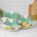 Набор кастрюль «Лимонный сет», 3 предмета: 2 л, 3 л ,4 л, индукция, цвет белый &mdash; Posudio