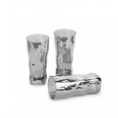 Набор стаканов высоких АЙСИ 3шт 400мл Сияющий графит — Posudio