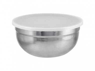 Миска Amarena 1,5 л из нерж стали с пласт крышкой, смешанная полировка корпуса — Posudio