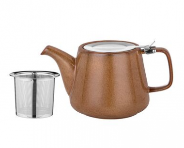 ЧАЙНИК С МЕТАЛЛ.СИТОМ И КРЫШКОЙ BRONCO "LUSTER" 1200МЛ, 23,5*11*12,5СМ, КОРИЧНЕВЫЙ, 470-411 &mdash; Posudio