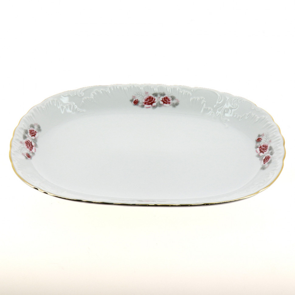 Блюдо овальное 33см Cmielow Rococo Роза 0032500 G577 фото 1 — Posudio
