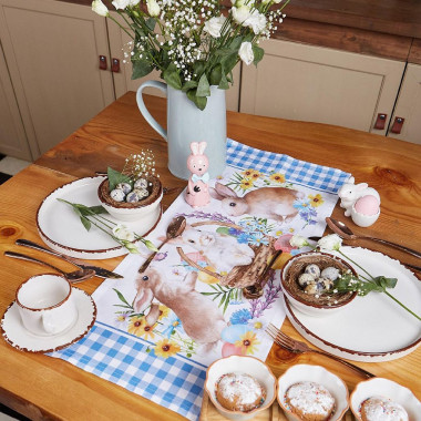 Дорожка пасхальная на стол Этель «Зайчики» 30х70 см, 100% хл, саржа 190 гр/м2 — Posudio
