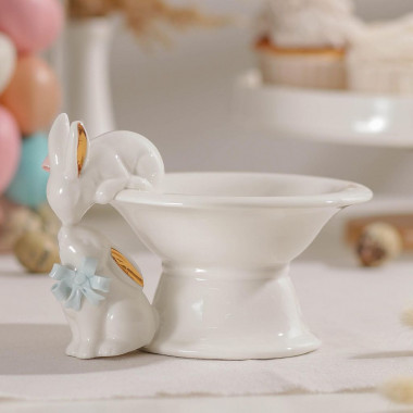 Конфетница "Зайка" 18х15,5х12 см, цвет белый &mdash; Posudio