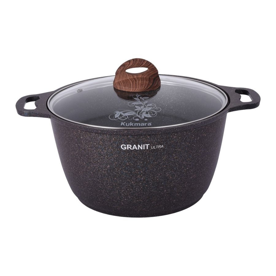 Кастрюля 6л. со стекл. крышкой Granit ultra(blue) фото 1 — Posudio