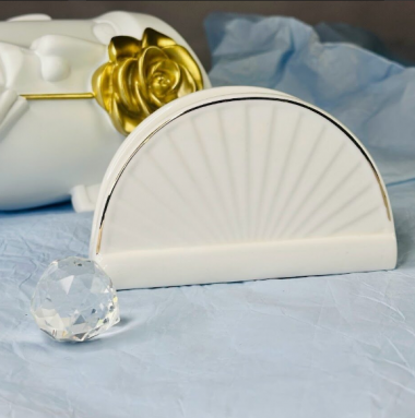 Салфетница MARZIPAN GREY в под.уп.(х72)Фарфор 102-063 &mdash; Posudio