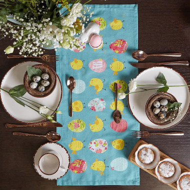 Дорожка на стол Этель «Пасхальные цыплята» 30х70 см, 100% хл, саржа 190 гр/м2 — Posudio