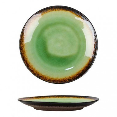 Тарелка 23см Green Spider Silk  каменная керамика &mdash; Posudio