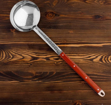 Поварешка для казана узбекская 61см, диаметр 16см с деревянной ручкой — Posudio