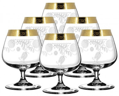 Набор бокал. д/бренди  6пр. "Нежность"  (Гусь Хрустальный) TL34-188 &mdash; Posudio