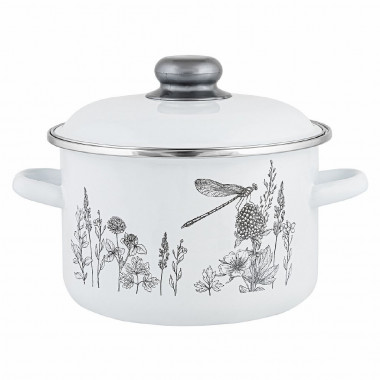 Кастрюля эмаль  цил. FLORA-2  5.5л — Posudio