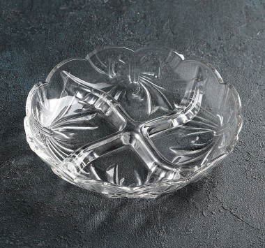 Менажница круглая 4 секции &quot;Лист&quot; 22х4 см — Posudio