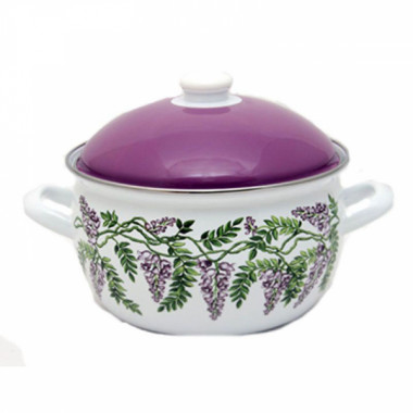 Кастрюля эмал. сфер. &quot;Глициния&quot; 3,6л. — Posudio