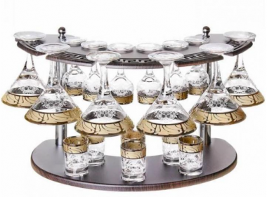 Набор с барной стойкой 19пр. "Мускат" (Гусь Хрусталь) &mdash; Posudio