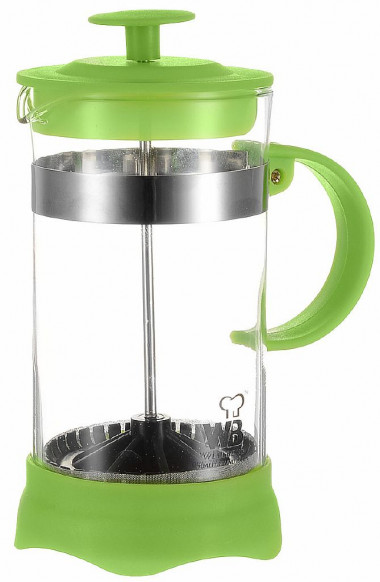 Кофейник 0,35л нжс+пласт+стекл. Френч-пресс  (Wellberg), 9933KH/WB — Posudio